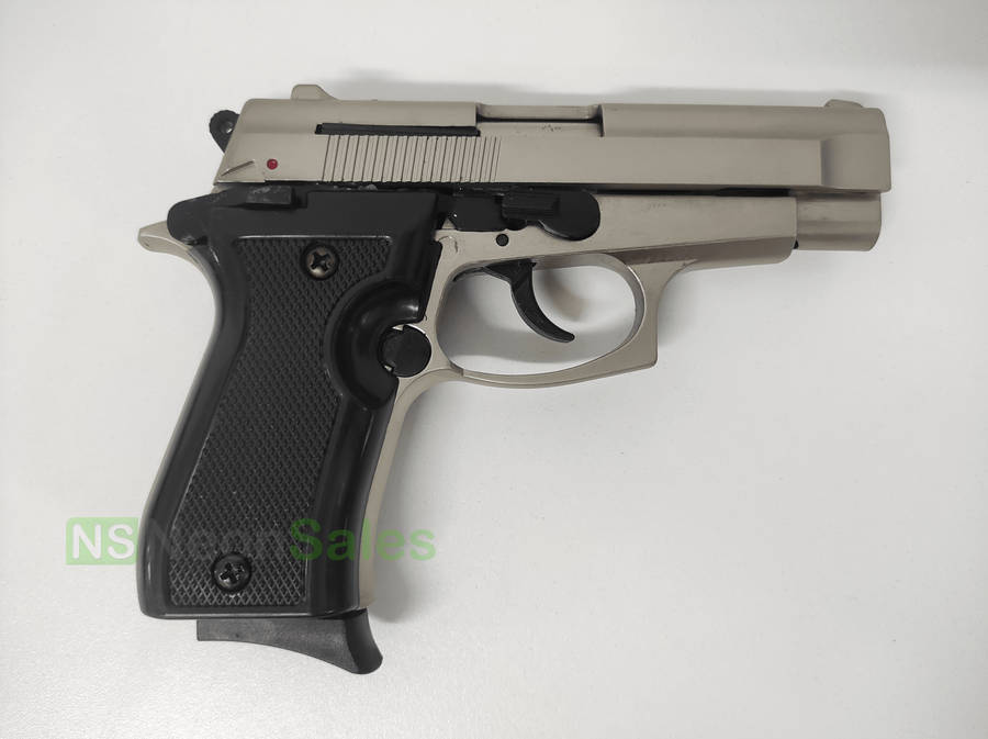 BLOW P29 BLANK GUN - SATIN W/ BLACK GRIPS &
