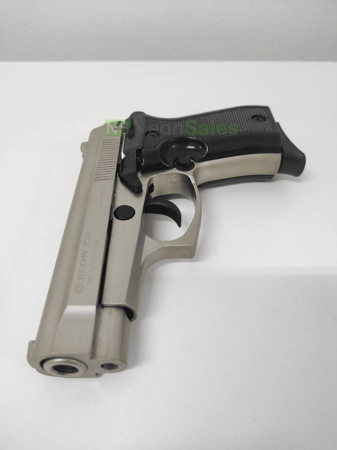 BLOW P29 BLANK GUN - SATIN W/ BLACK GRIPS &