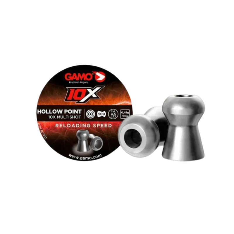 GAMO HOLLOWPOINT 10X .177 7.5GR PELLETS - 500'S