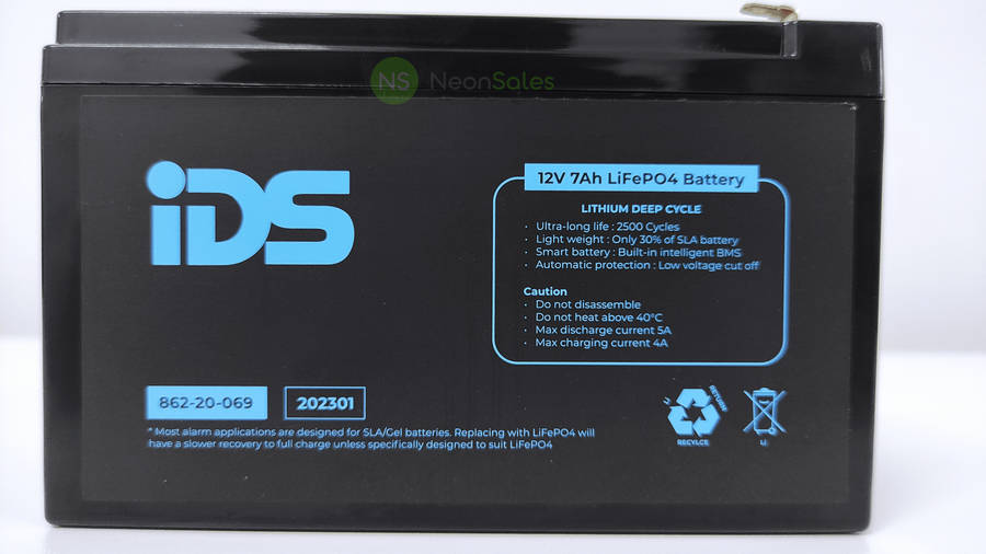 IDS 12V 7AH  LITHIUM LIFEPO4 BATTERY WITH BMS
