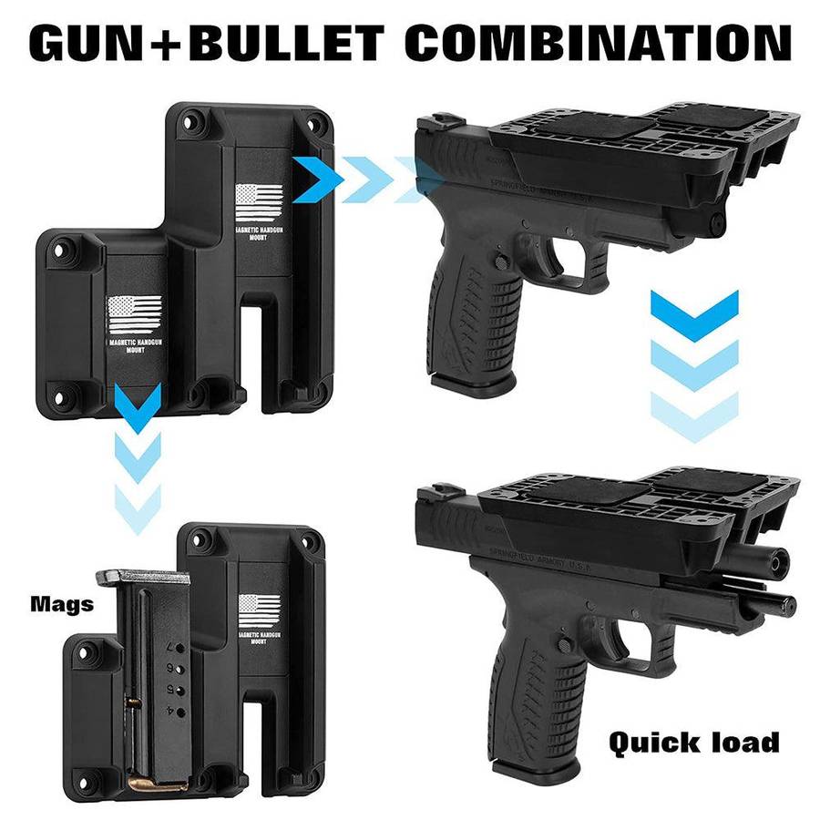MAGNETIC PISTOL RETAINER /  PUSH-N-COCK BRACKET