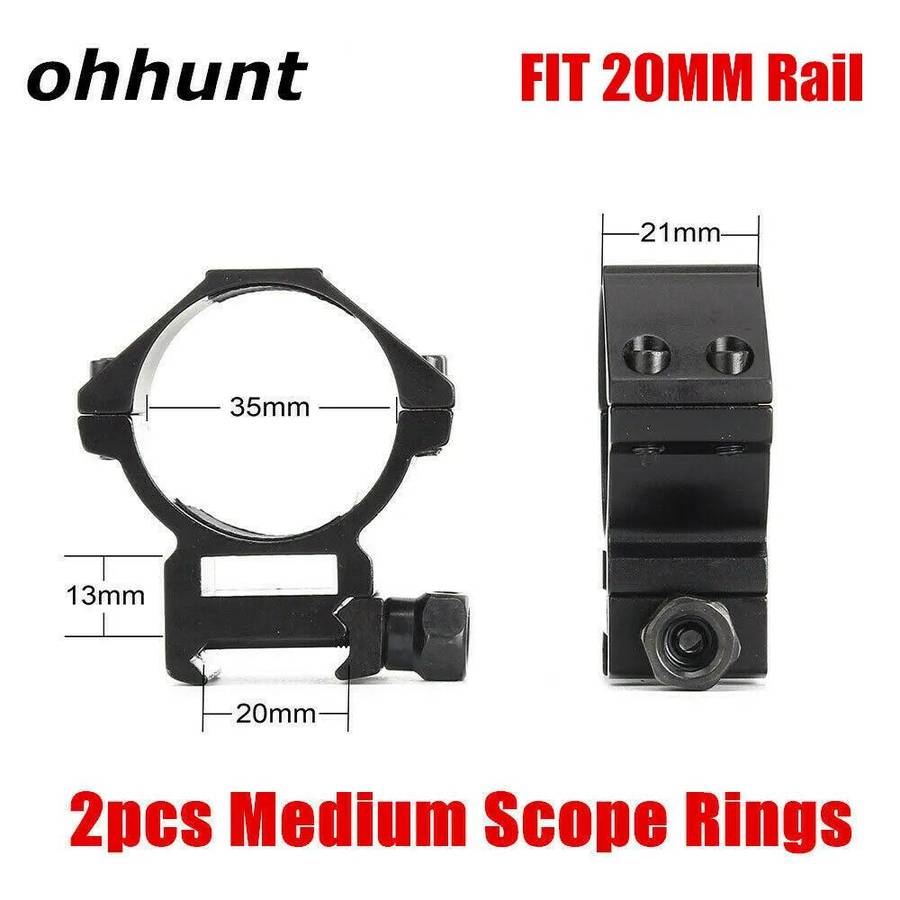 MOUNT RING SET, 35MM, 2 PCE, MEDIUM, PICATINNY