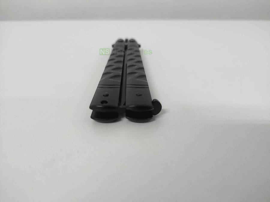 SLIMLINE BUTTERFLY KNIFE WITH CLIP EDGE - BLACK