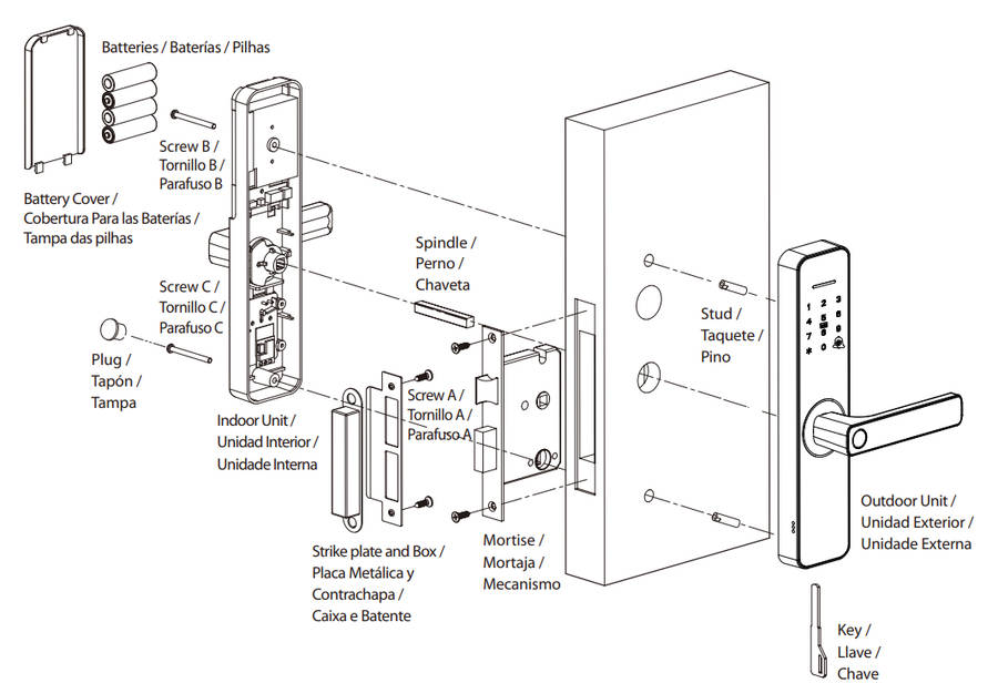 ZKTECO ML100 SMART WIFI LOCK - FP KEYPAD READER
