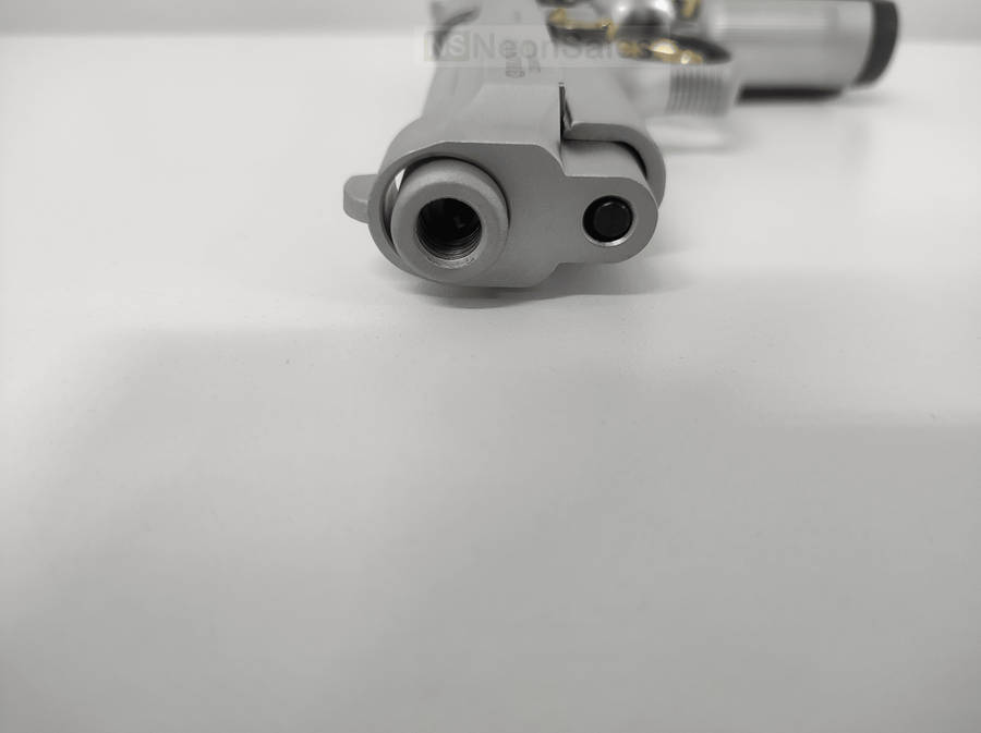 BLOW F92 BLANK GUN - MATTE CHROME W/ GOLD FEATURES