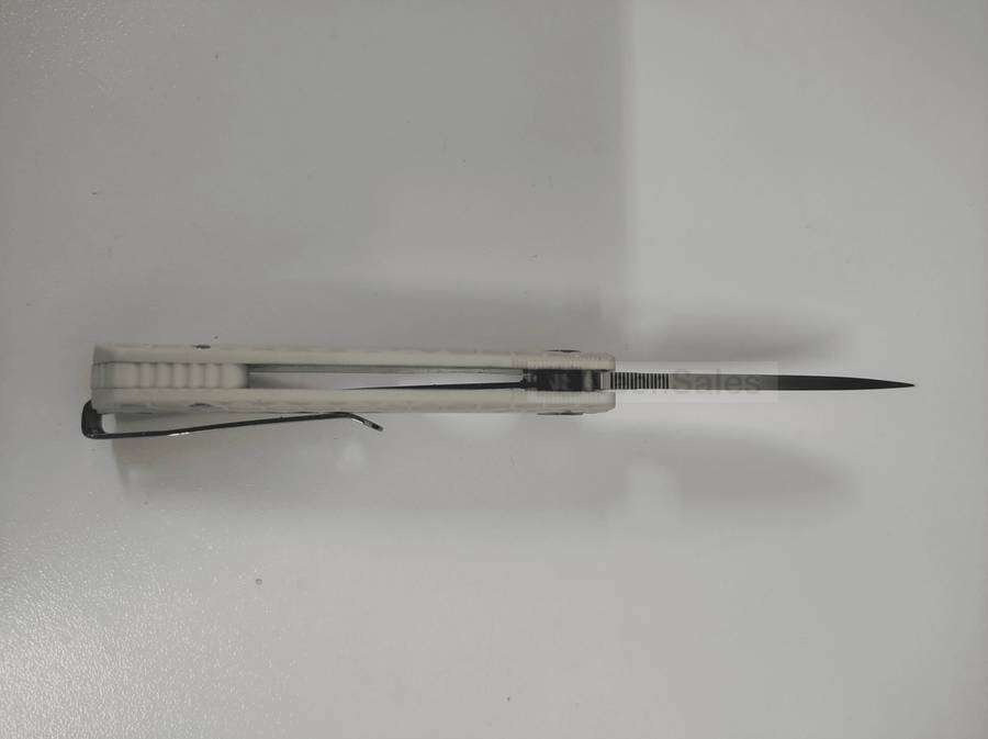 HONEY BADGER DROP-POINT FLIPPER D2 - SMALL WHITE