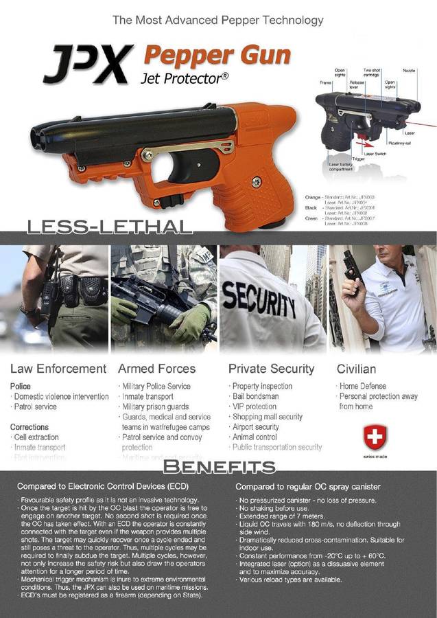 PIEXON JPX-2 PEPPER JET CARTRIDGE GUN