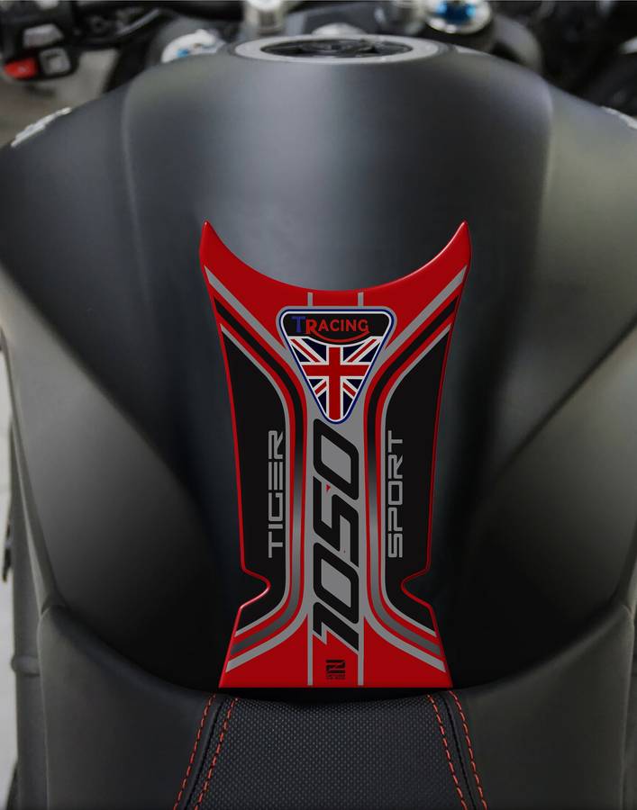 Triumph Tiger 1050 Motor Bike Tank Pad Protector.Universal Fit Green and Black Triumph Motor Bike...