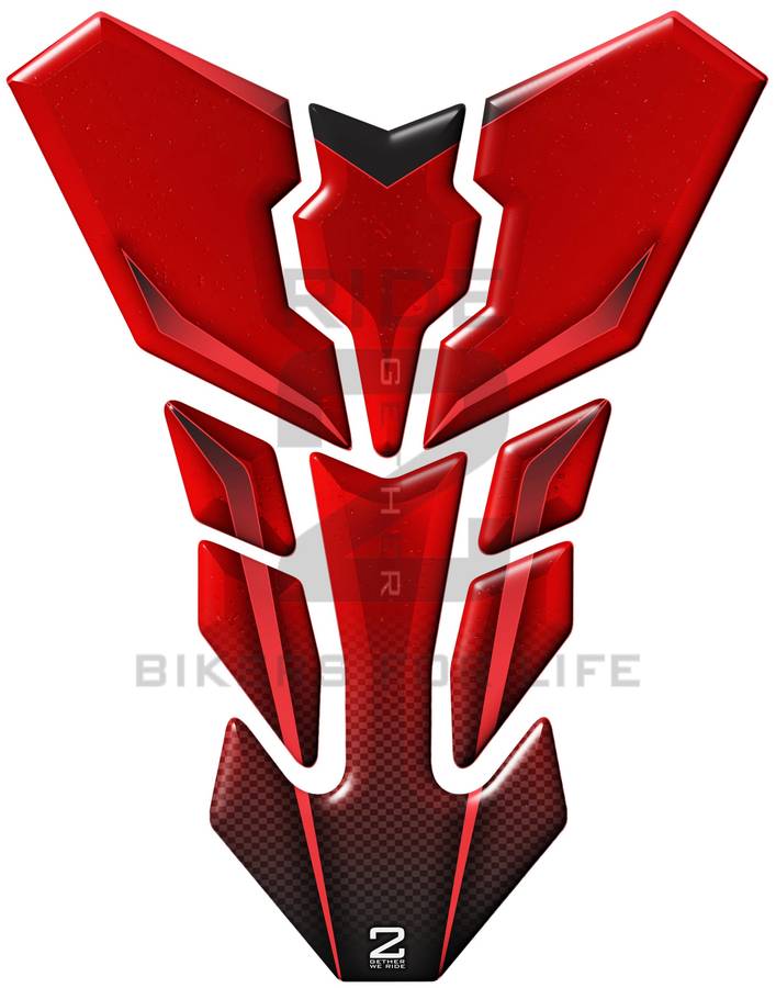 Universal Fit Red Metal Transformer Motor Bike Tank Pad Protector. A Street Pad which fits most m...