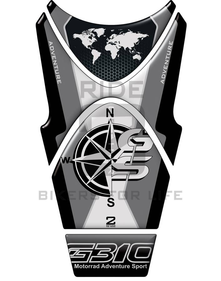 Motor Bike Tank Pad  BMW 310 GS Black Motor Bike Tank Pad  Protector.  2018 - 2022