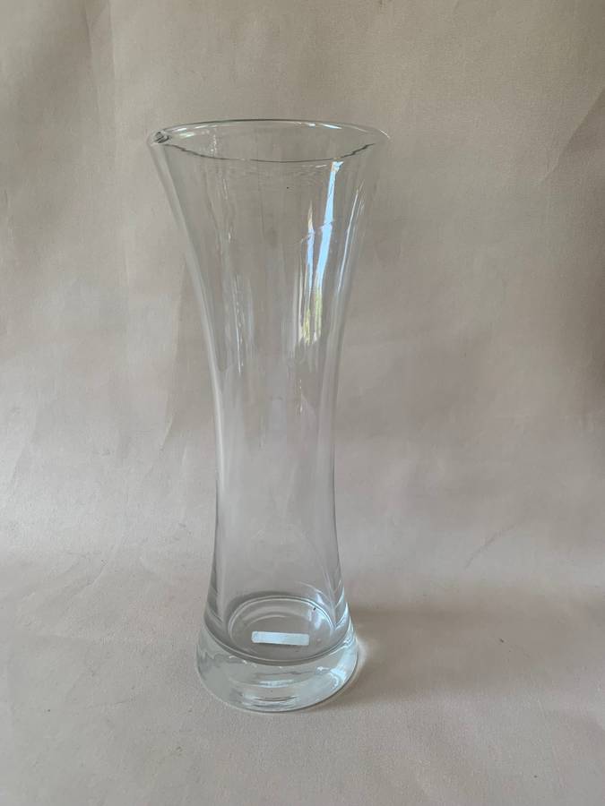 Heavy Clear Glass Vase 31.5cm