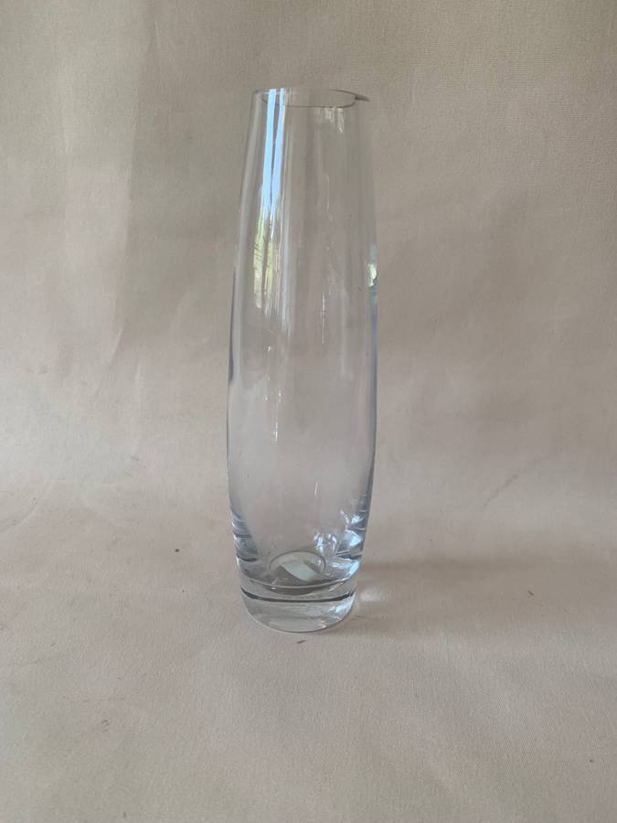 Heavy Clear Glass Vase 23cm