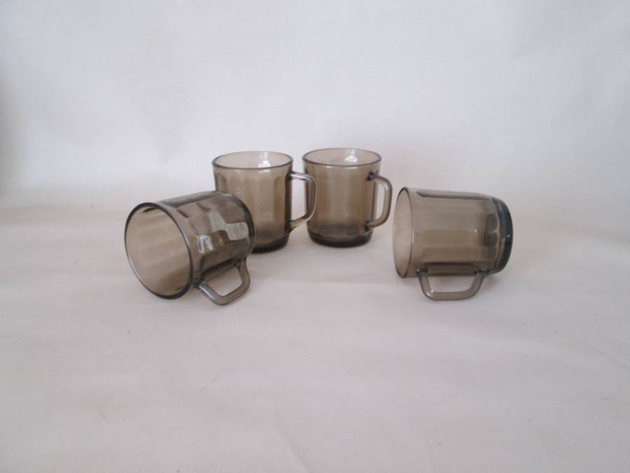 Set of 4 Smokey Coffee Mugs 250ml