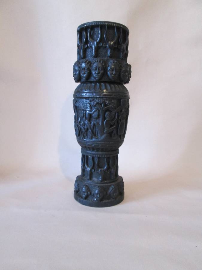 East Africa Ebony Carved Vase / Candle Holder
