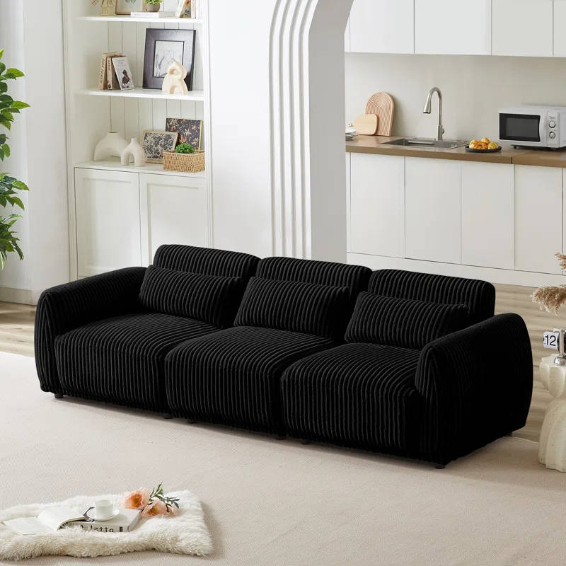 Elsa 3 Seater Corduroy Sectional Sofa