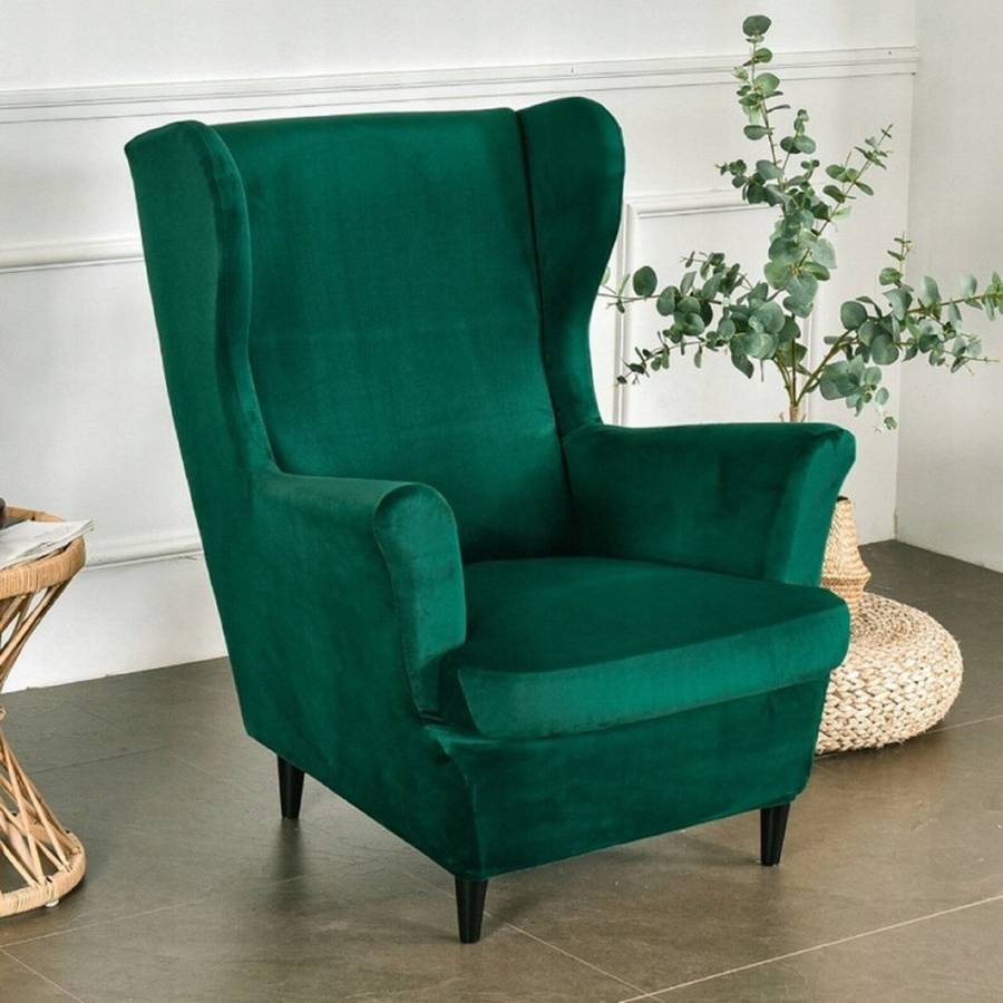 Chelsie Wing Back Chair- Plain Velvet