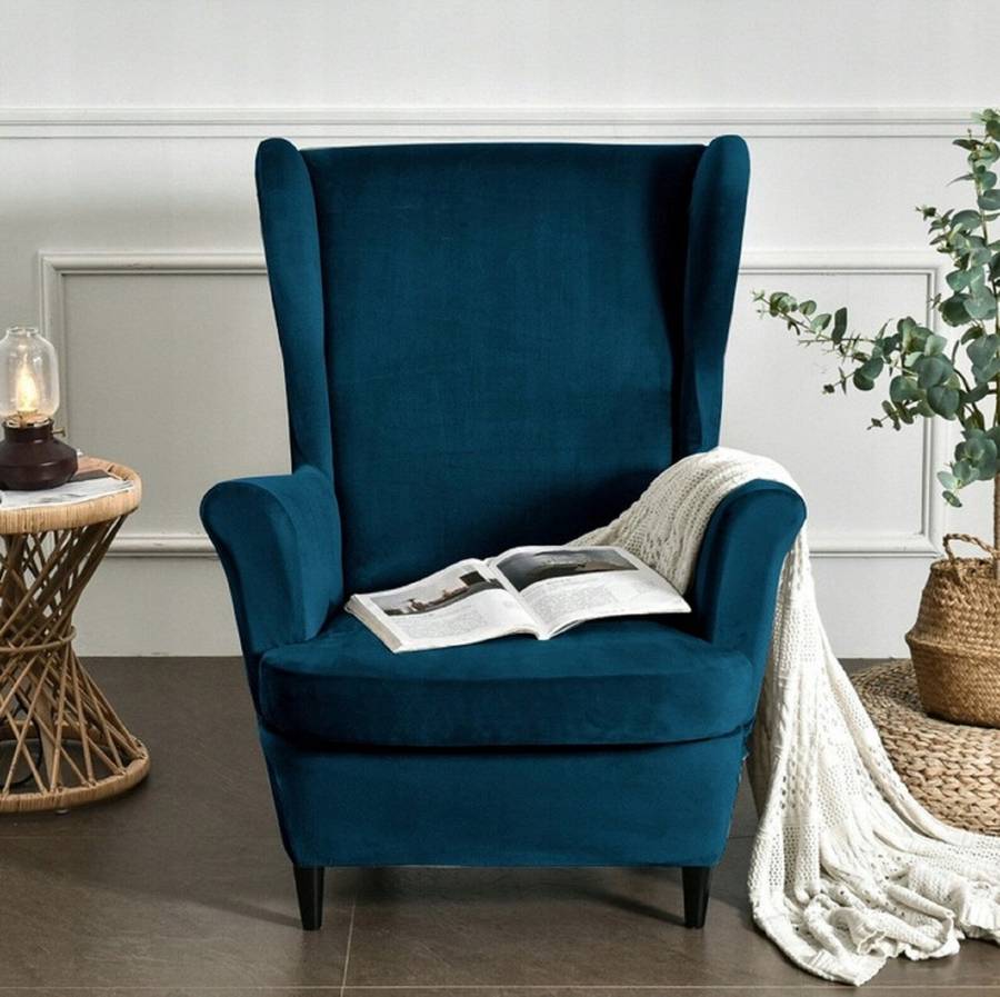 Chelsie Wing Back Chair- Plain Velvet