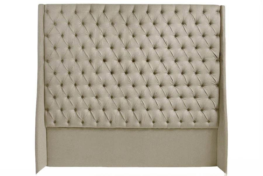 Ivy Buttoned Winged Velvet Headboard