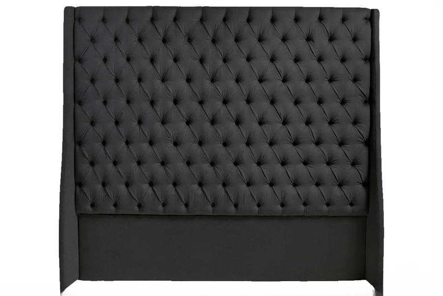 Ivy Buttoned Winged Velvet Headboard