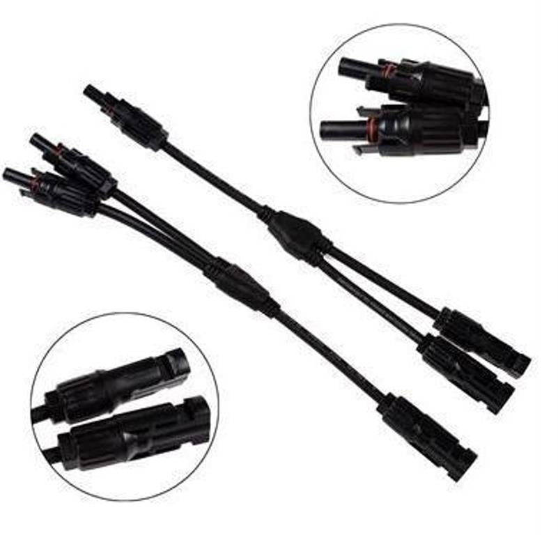 MC4 Y Connector 2 Way To 1 Way Solar Panel Combiner Cable Set