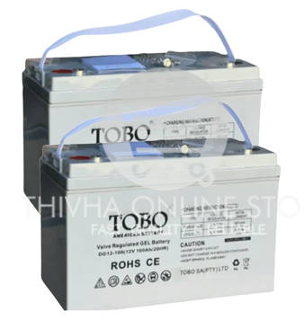 2 x 12V 100AH American Deep Cycle Gel Battery - TOBO (2PCS - 24V)