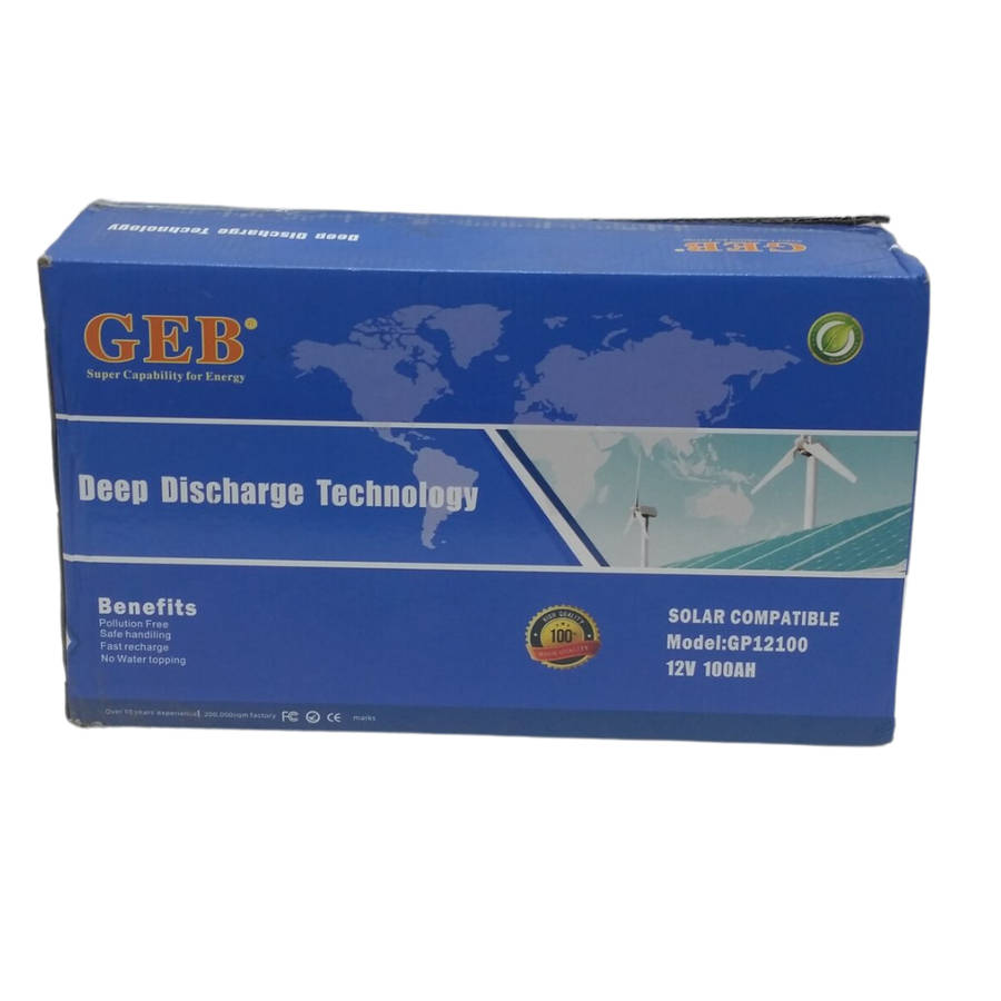 GEB 100ah deep cycle solar gel battery