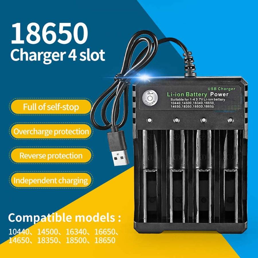 USB Li-ion Battery Smart Charger 4 Slots