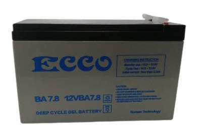 Ecco 12V 7.8Ah Deep cycle Gel battery- For Gate motors and UPS systems
