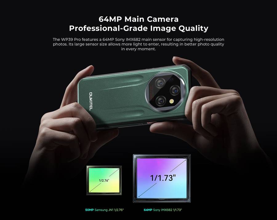 Oukitel WP39 Pro  Ultra-Thin 5G Rugged Smartphone with 11000mAh, 64MP Camera