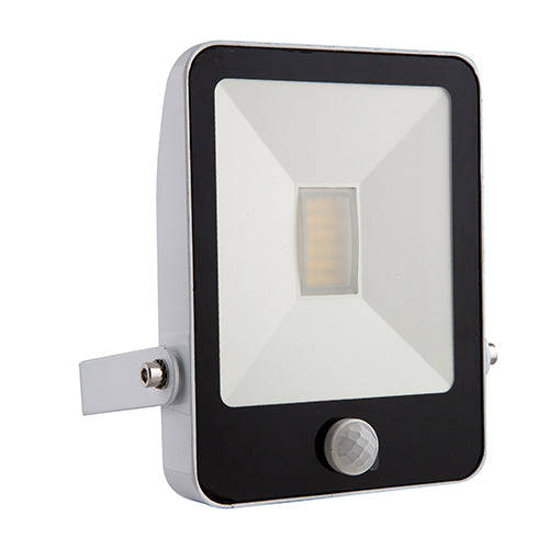LED 10w Floodlight & Sensor with Remote White