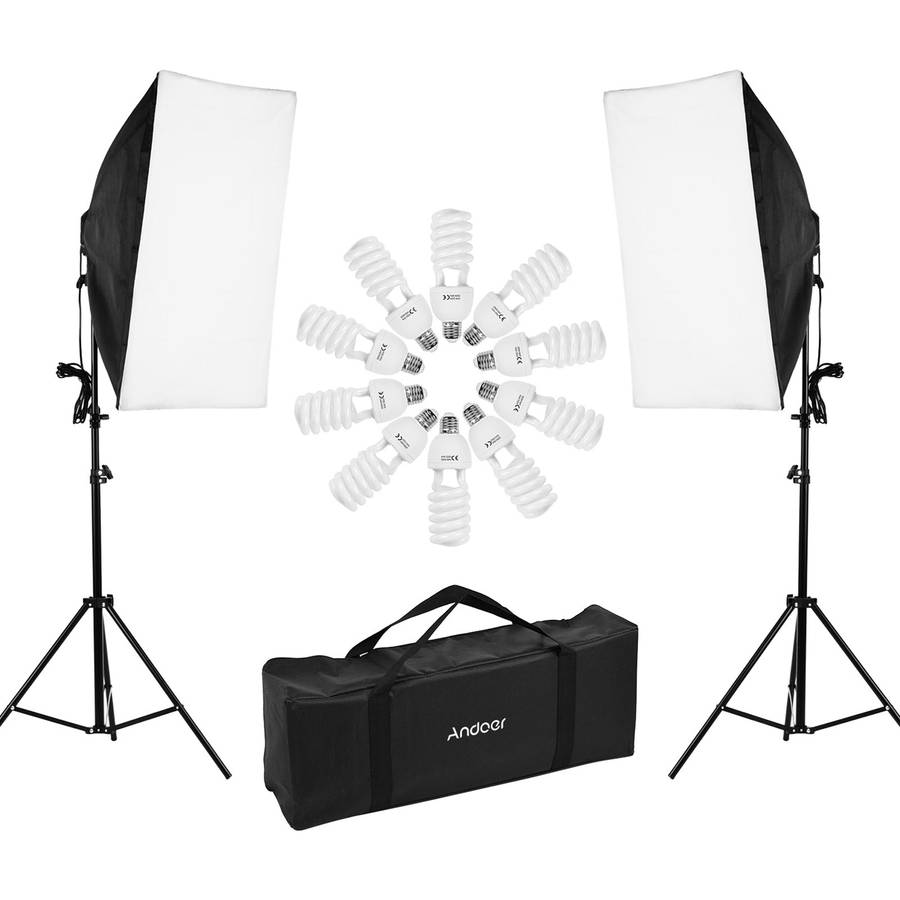 Photo Studio Kit Set Backdrop Stand with Storage Bag Black White Nonwoven Backdrops and Mini Clips