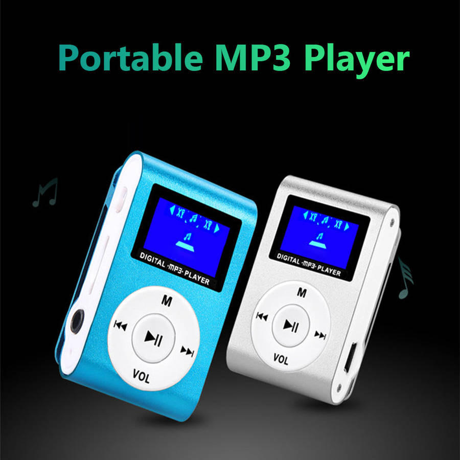 Mini Portable MP3 Music Player Metal Clip-on MP3 Player with LCD Screen Support TF Card Wide Applica