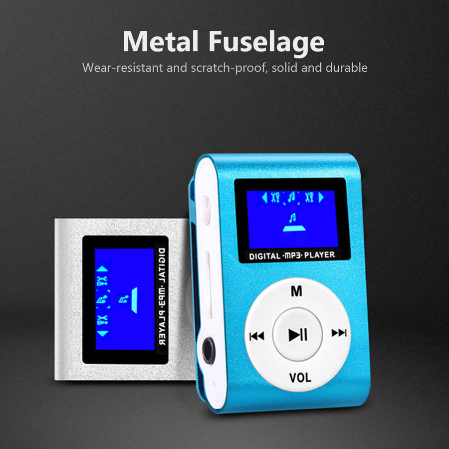 Mini Portable MP3 Music Player Metal Clip-on MP3 Player with LCD Screen Support TF Card Wide Applica