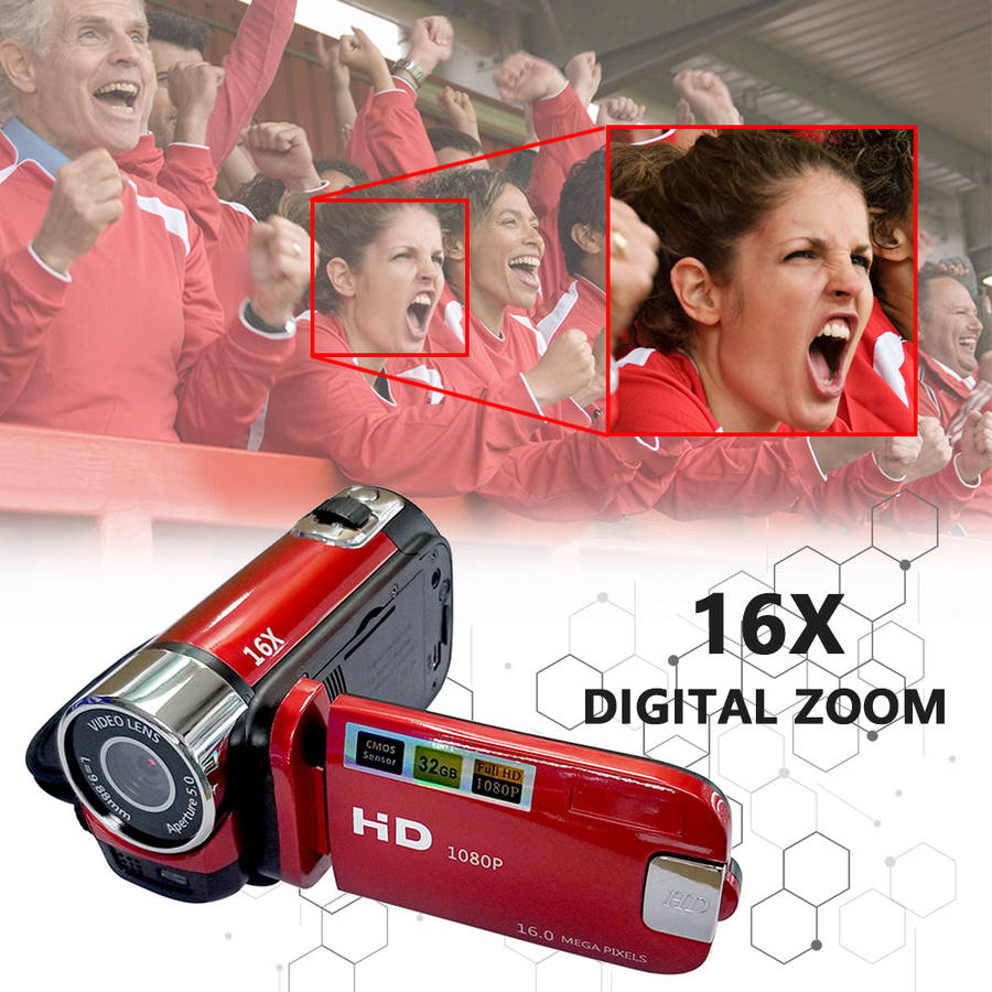 Portable 1080P High Definition Digital Video Camera DV Camcorder 16MP 2.7 Inch LCD Screen 16X Digita