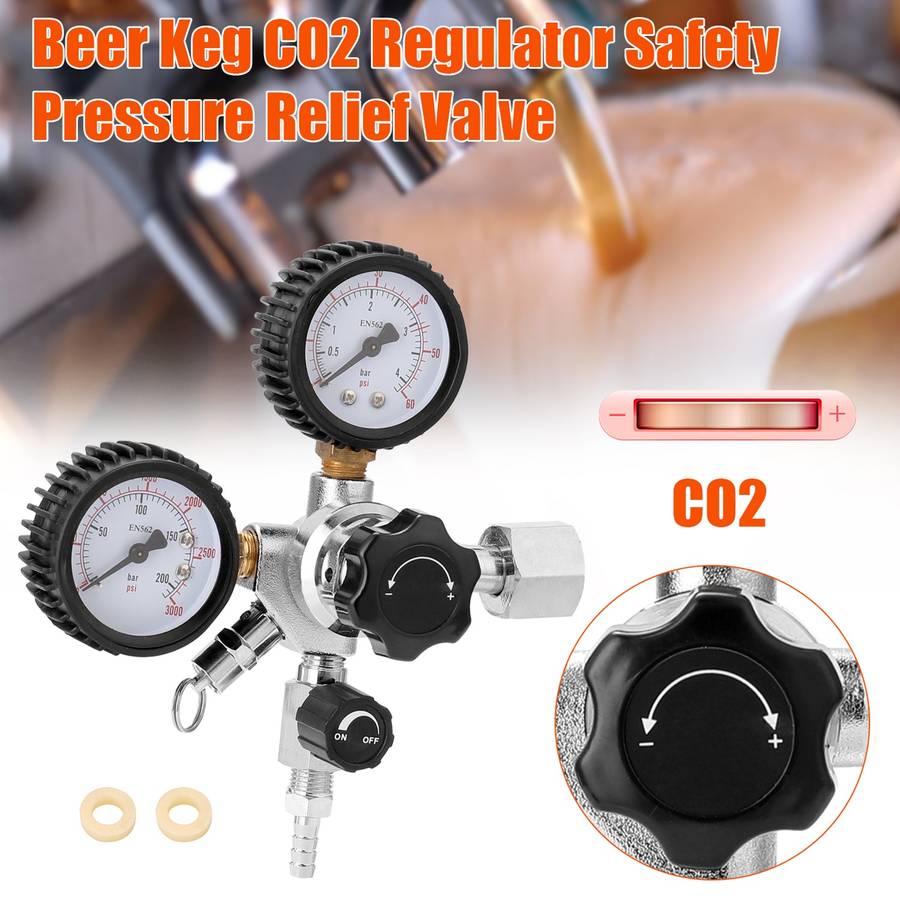 Beer CO2 Keg Regulator Safety Pressure Relief Valve 0-3000 PSI Tanks Pressure