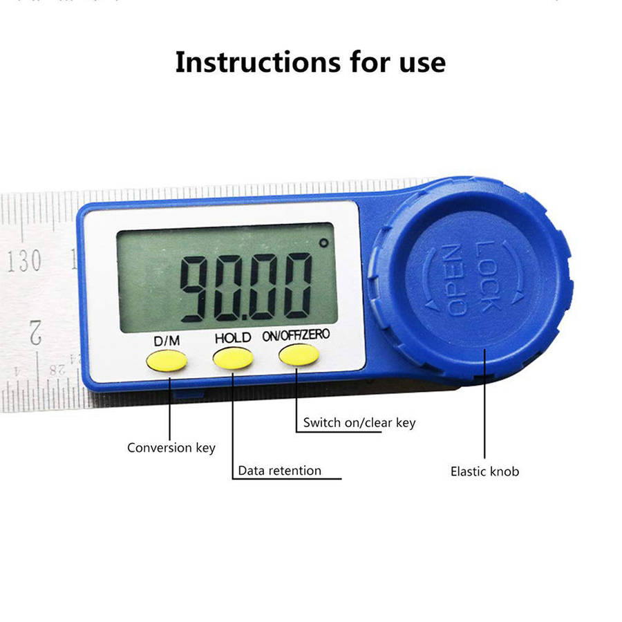 Digital Protractor 200mm 7 Inch Digital Angle Finder Protractor Ruler Meter Inclinometer Goni