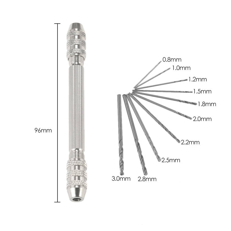 Professional Mini Hand Drill Set with 10pcs High-speed Steel Twist Drill Bit Set High Quality Drill