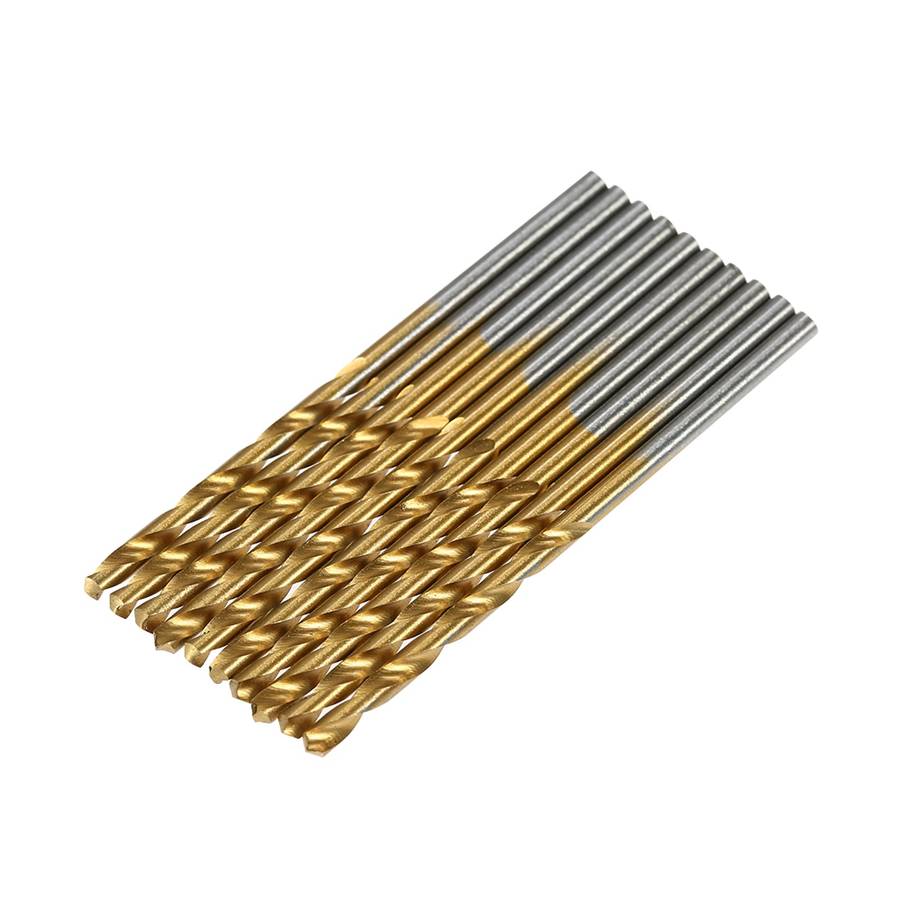 50pcs HSS Plating Titanium Twist Drill Bit Set Metric System 1.0-3.0mm High Speed Steel Titanium Coa