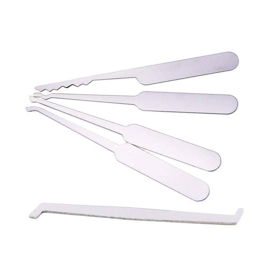 5Pcs Locksmith Padlock Stainless Steel Lock Picks Set Home Lock Fixing Skill Training