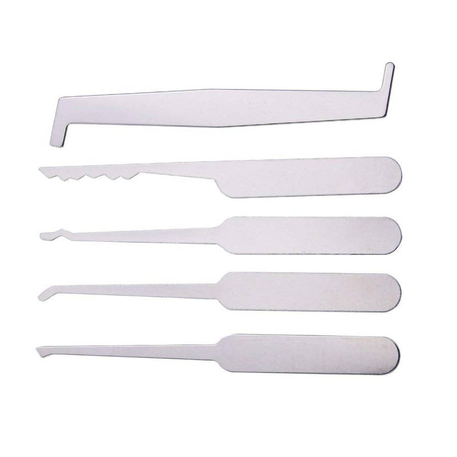 5Pcs Locksmith Padlock Stainless Steel Lock Picks Set Home Lock Fixing Skill Training