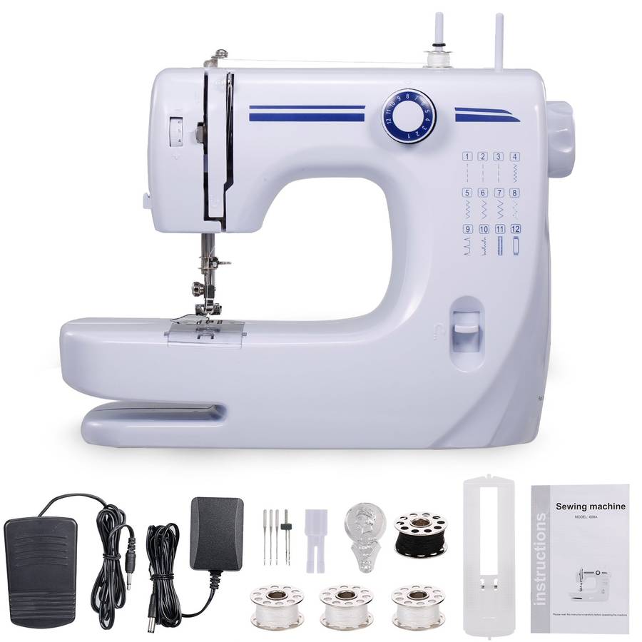 Mini Electric Sewing Machine Household Built-in Stitches Free Arm 12 Stitches Penetrate 8 Layers Des