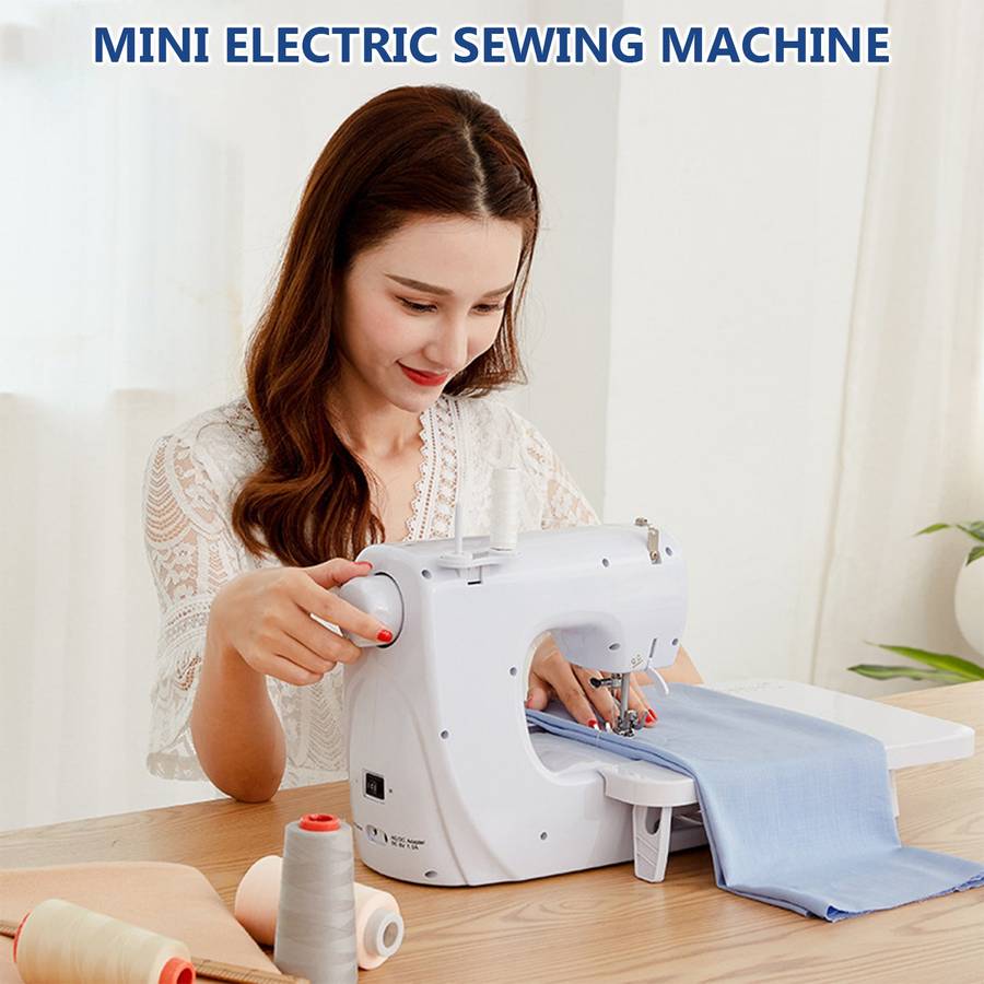 Mini Electric Sewing Machine Household Built-in Stitches Free Arm 12 Stitches Penetrate 8 Layers Des