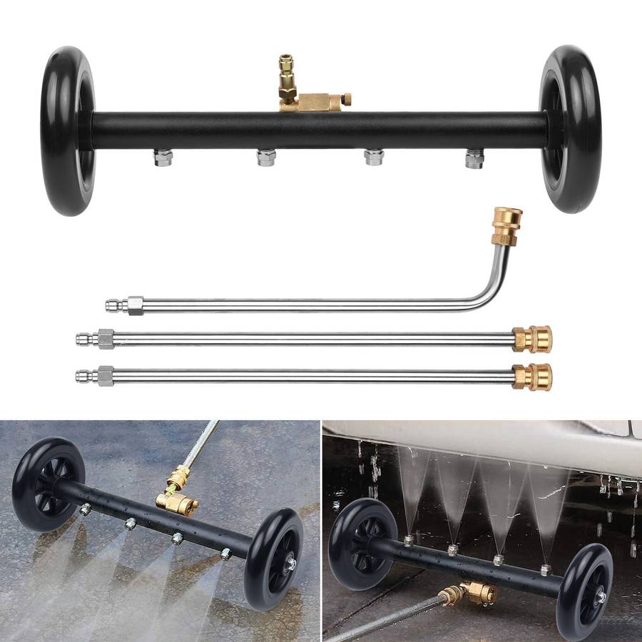 16 Inch 2-in-1 Undercarriage Pressure Washer Surface Cleaner Power Washer Attachment Water Broom wit