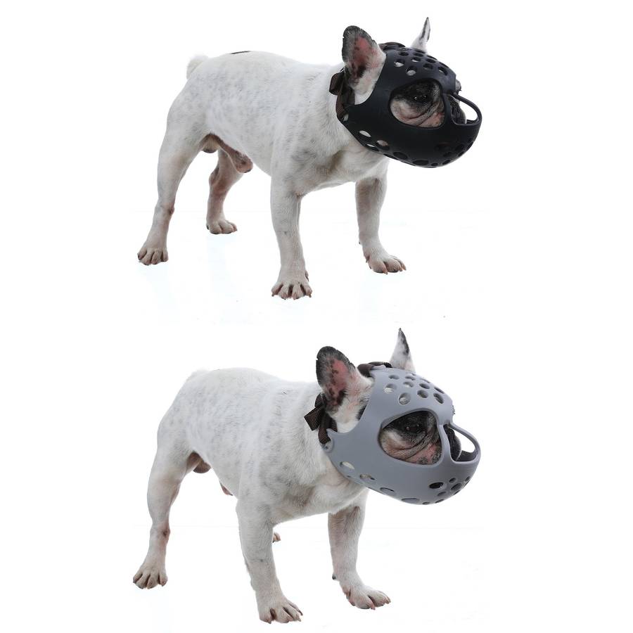 Dog Muzzle for Short Snout Dogs Breathable Holes Prevent Biting Chewing