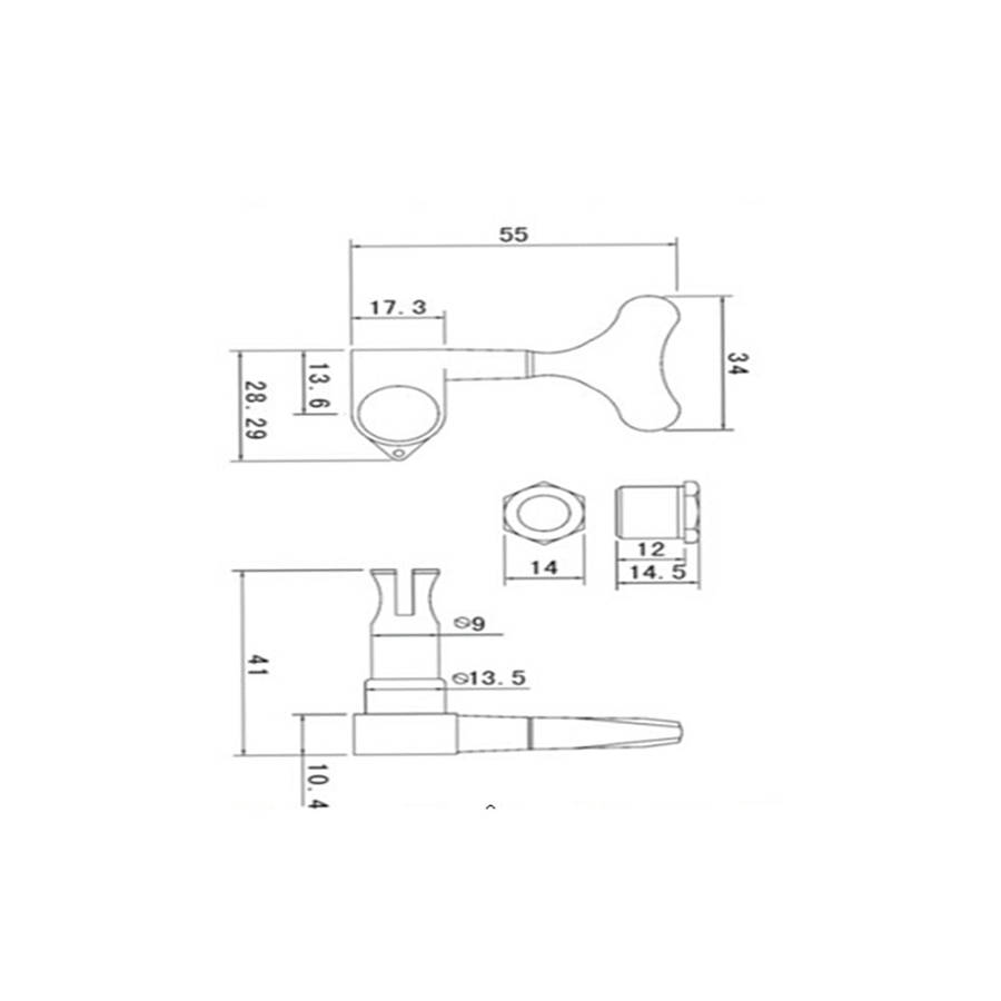 4 Chrome Sealed Tuning Pegs Tuners Machine Heads for Bass Guitar 2L+2R
