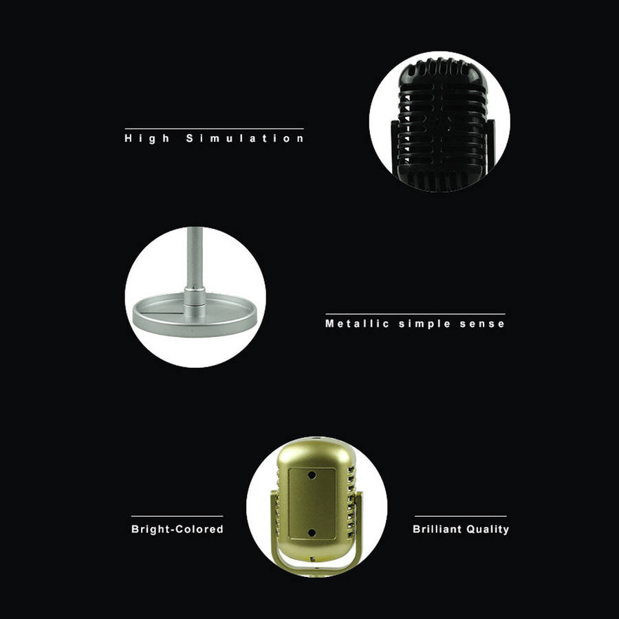 Simulation Props Vintage Mic Classic Vocal Style Microphone Staged Photography Accessory