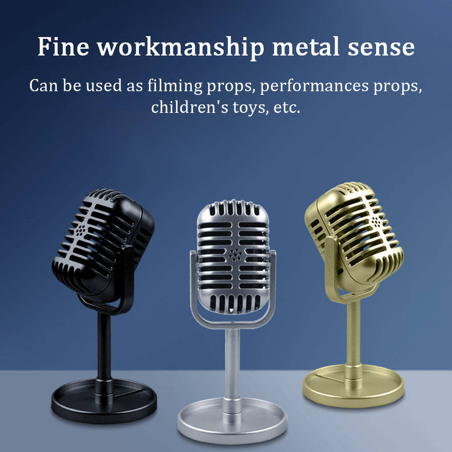Simulation Props Vintage Mic Classic Vocal Style Microphone Staged Photography Accessory