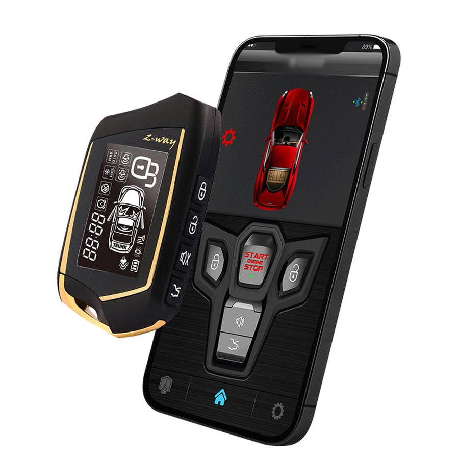 Car Anti-Theft Alarm Remote Starter System PKE Keyless Entry BT Remote Engine Starter Central Lock K
