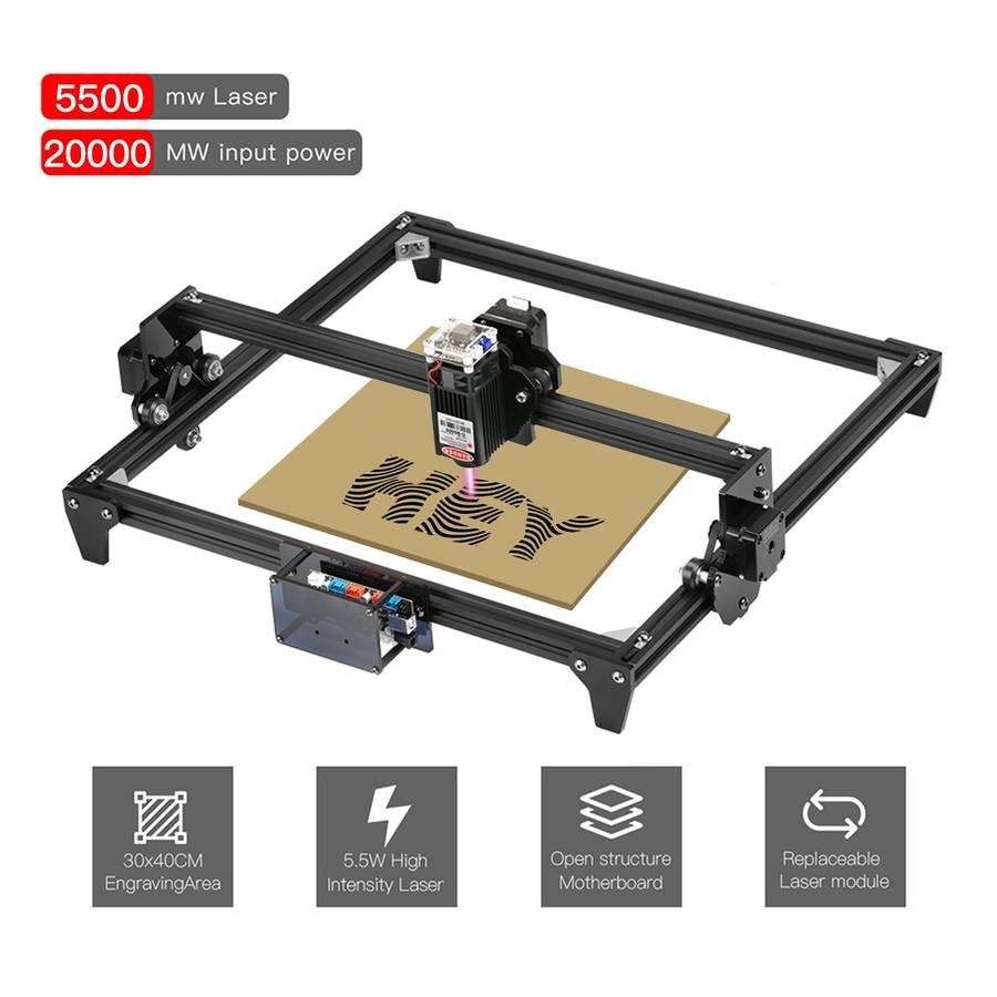 TwoTrees 5.5W Laser Engraver CNC Laser Engraving Cutting Machine DIY Laser Marking Desktop Ca