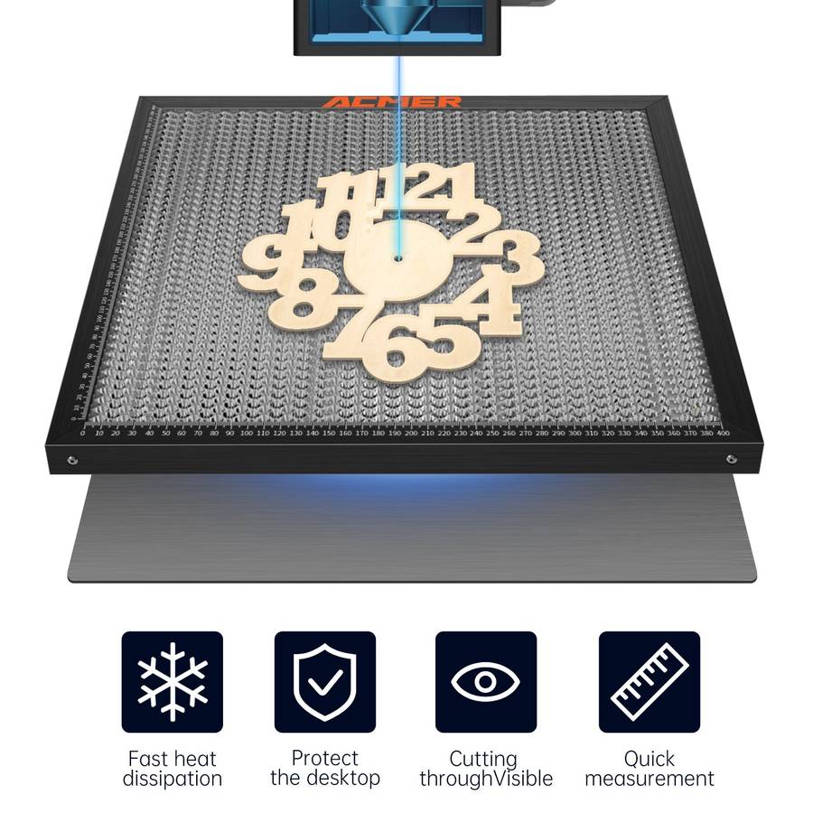 TEVOUP ACMER-E10  Laser Cutting Honeycomb Working Table Board Steel Panel Platform 440x440mm